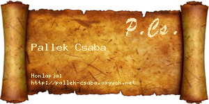 Pallek Csaba névjegykártya